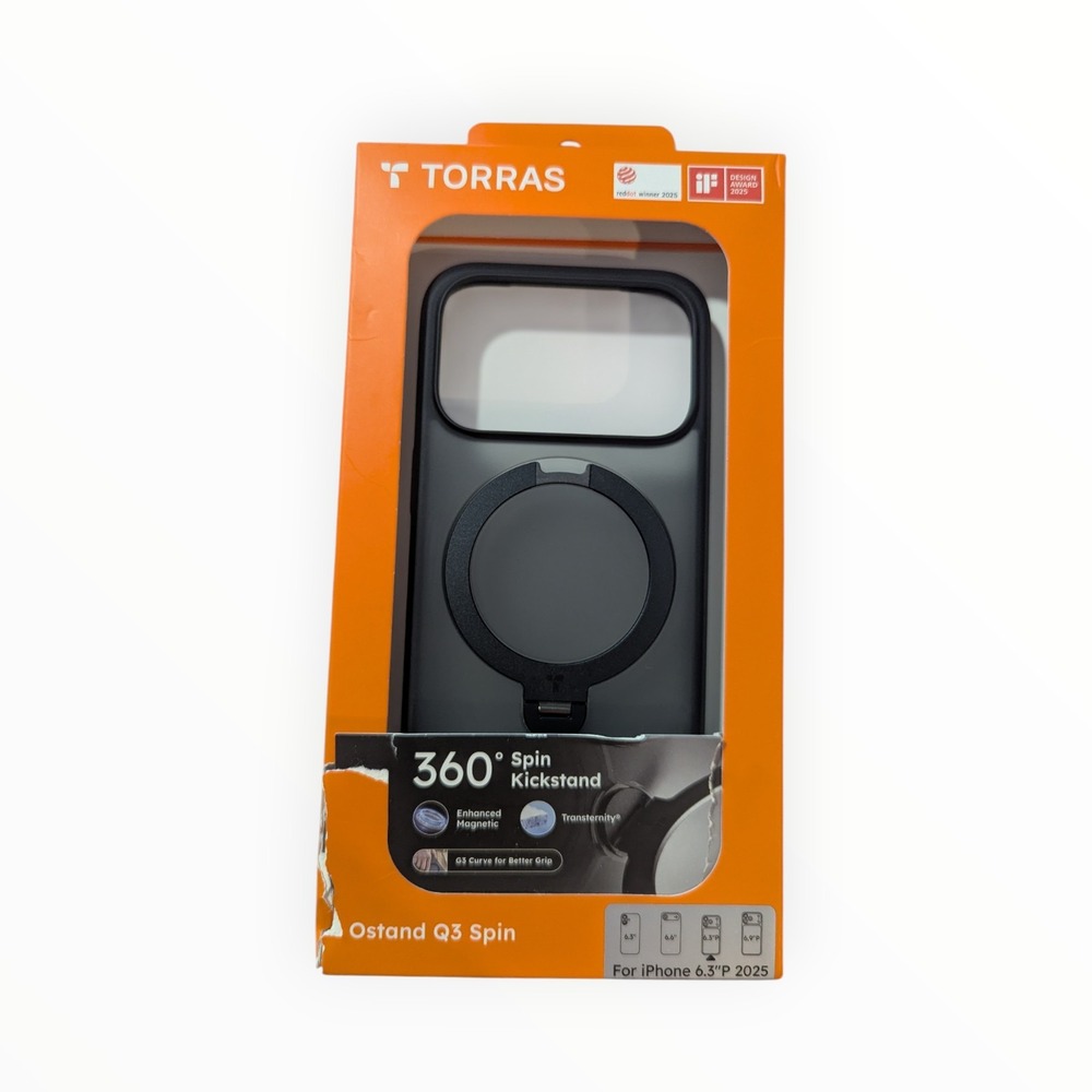 V6-O Torras IPhone 17 Pro Ostand Q3 Spin 6.3" Magnetic Rotatable Case